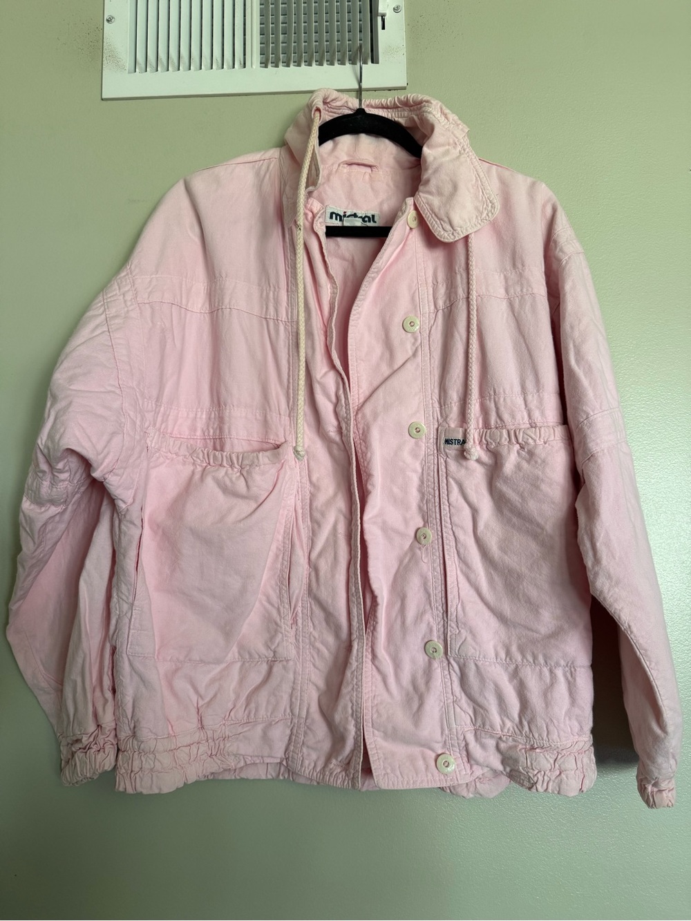 Vintage Mistral Pink Women's 100% Cotton Lightweight Jacket Size Medium